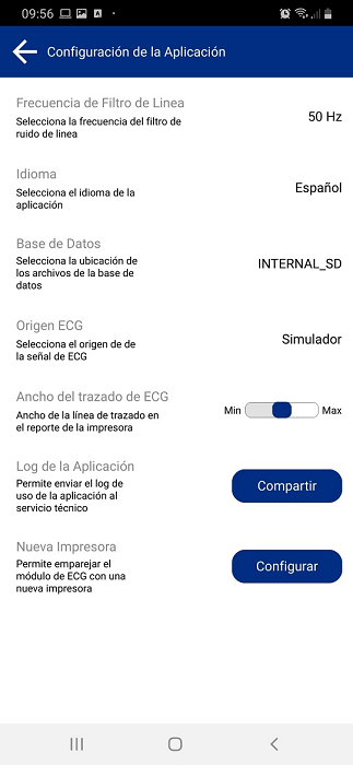 configuracion aplicacion